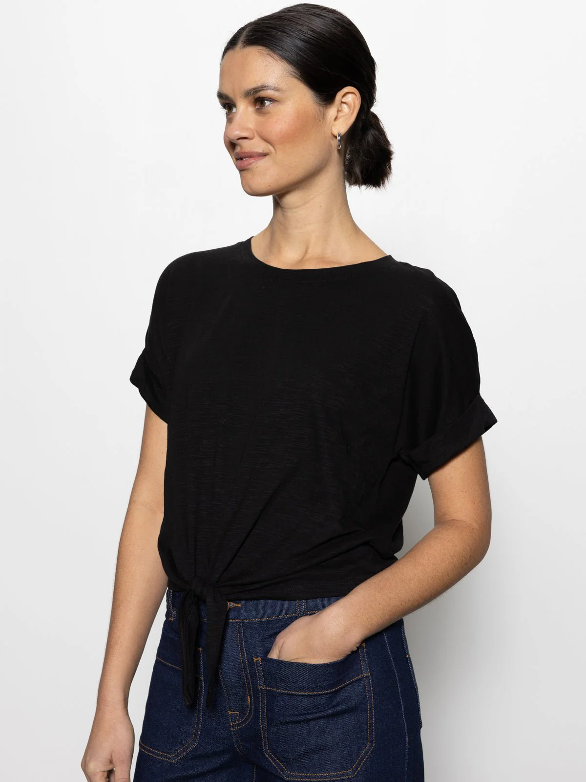 All Day Tie Tee Black - Image 4