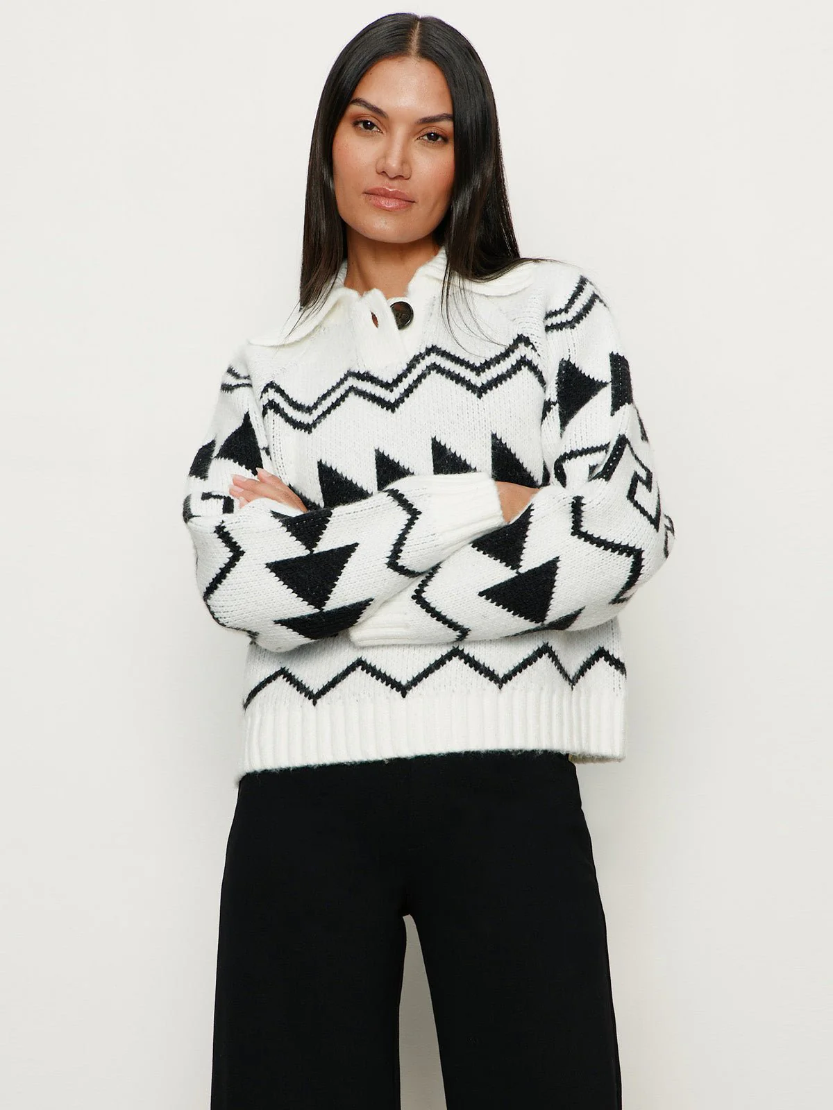 Below Zero Fairisle Popover Chalk And Black Fairisle - Image 2