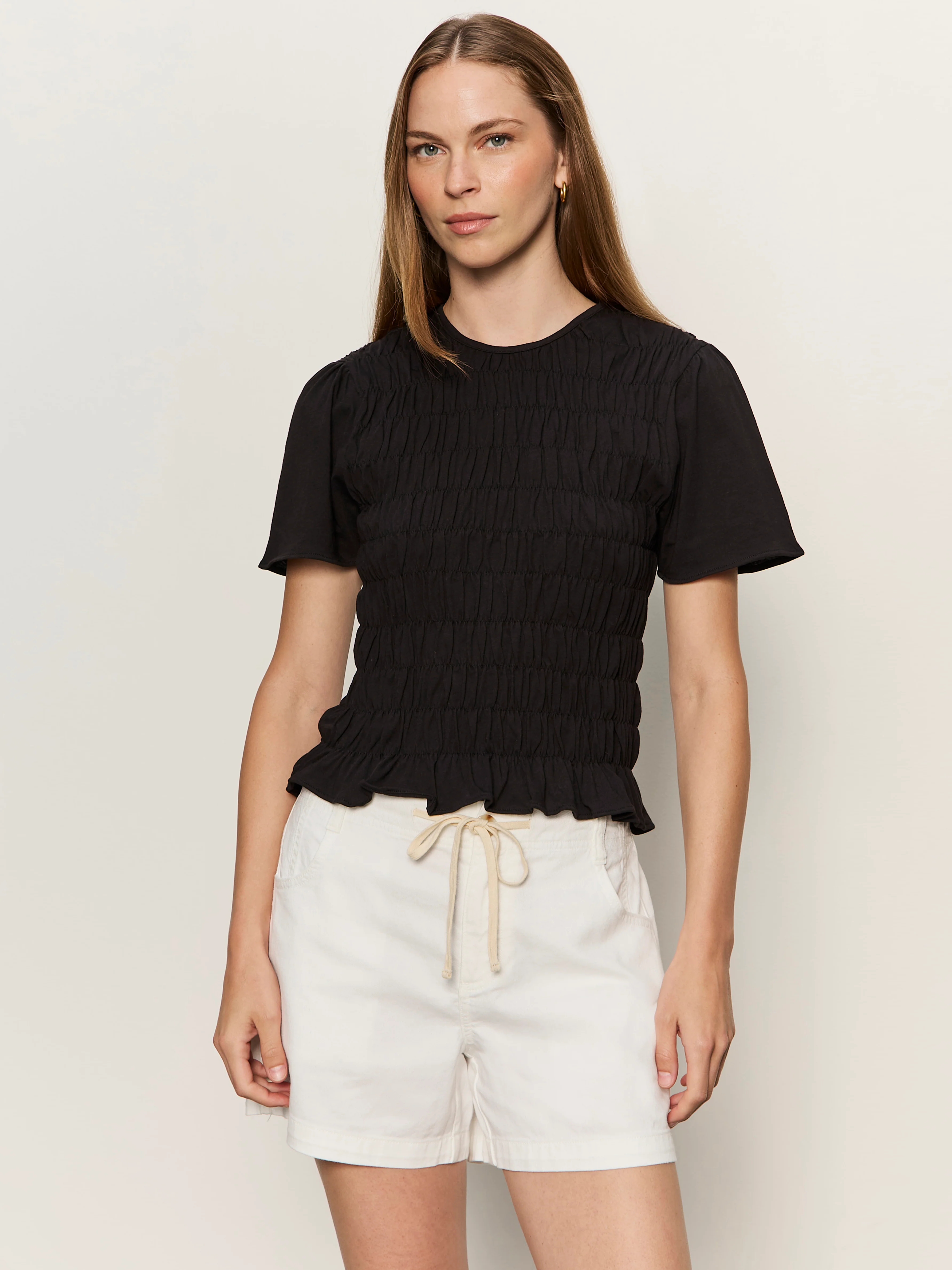 Better Together Smocked Top Black