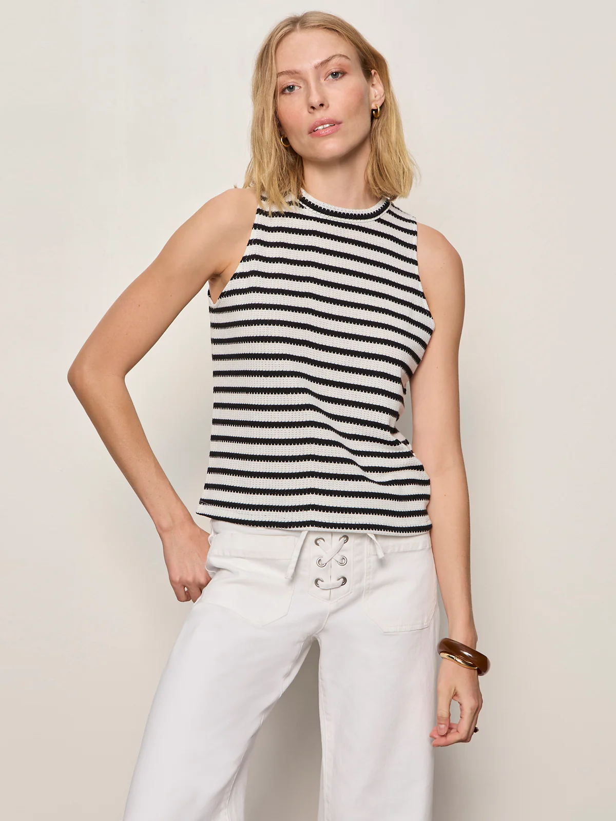 Campari Tank Macrame Stripe