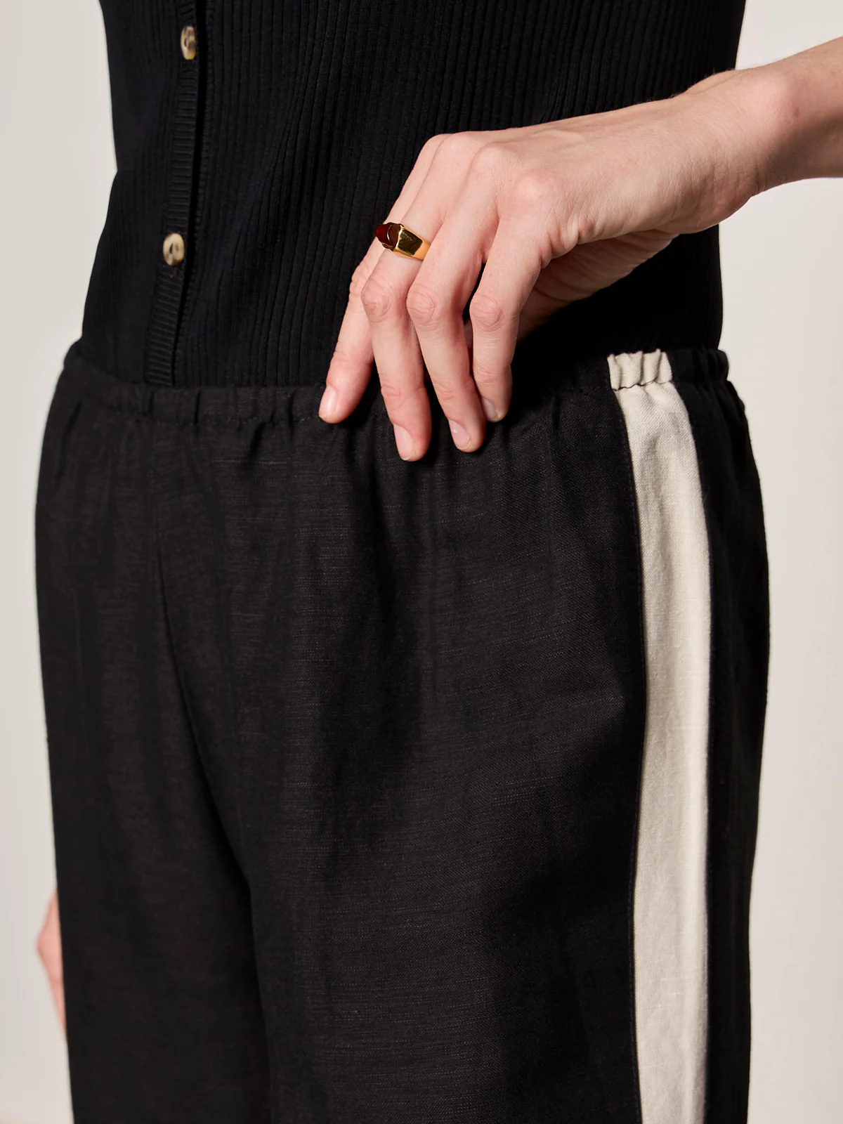 Casual Track Pant Black / Summer Sand - Image 4