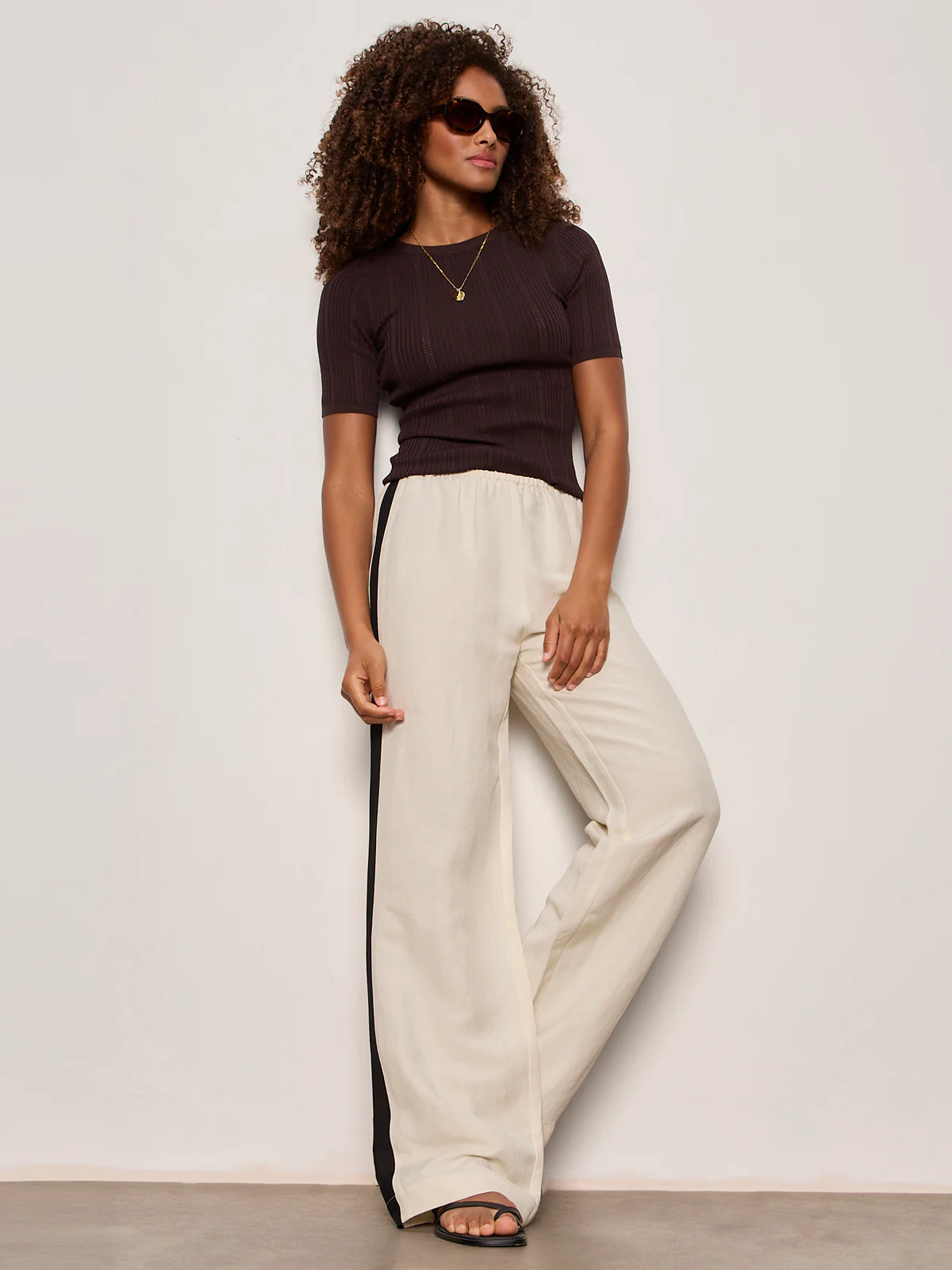 Casual Track Pant Summer Sand / Black - Image 5