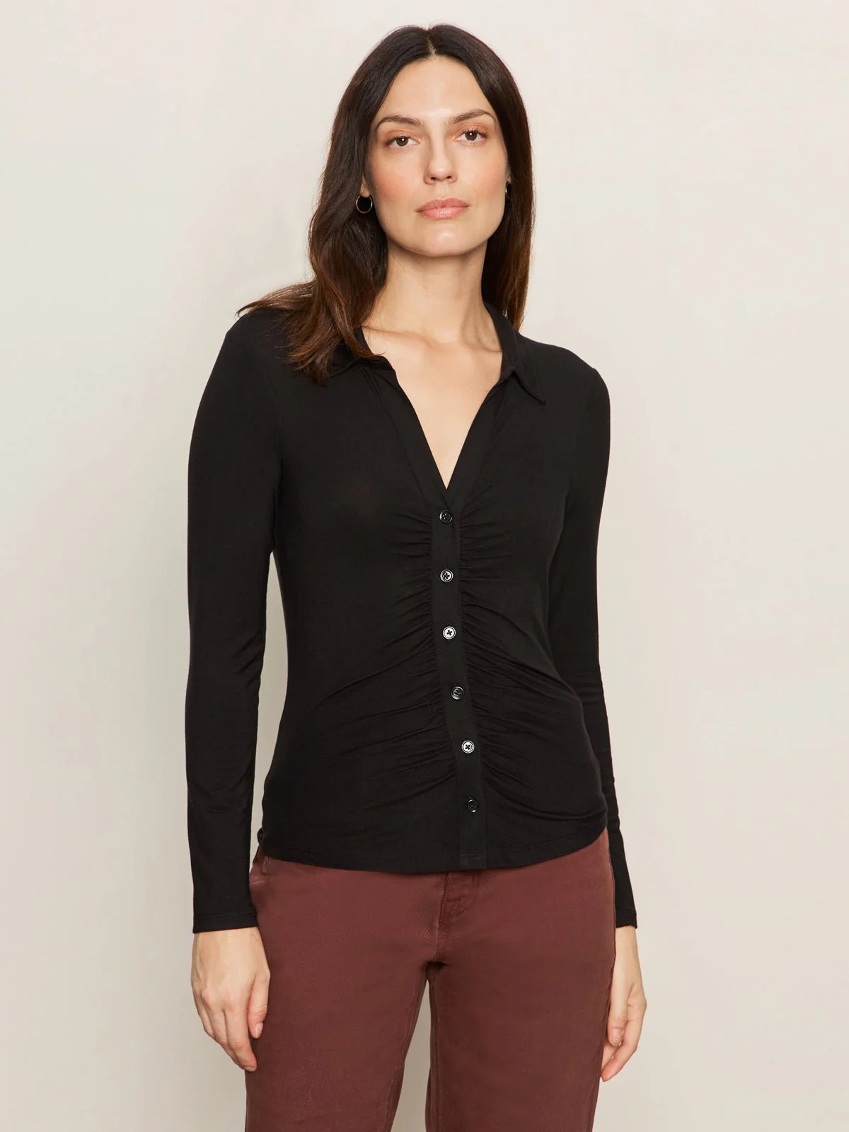 Dreamgirl Knit Button Up Top Black - Image 3