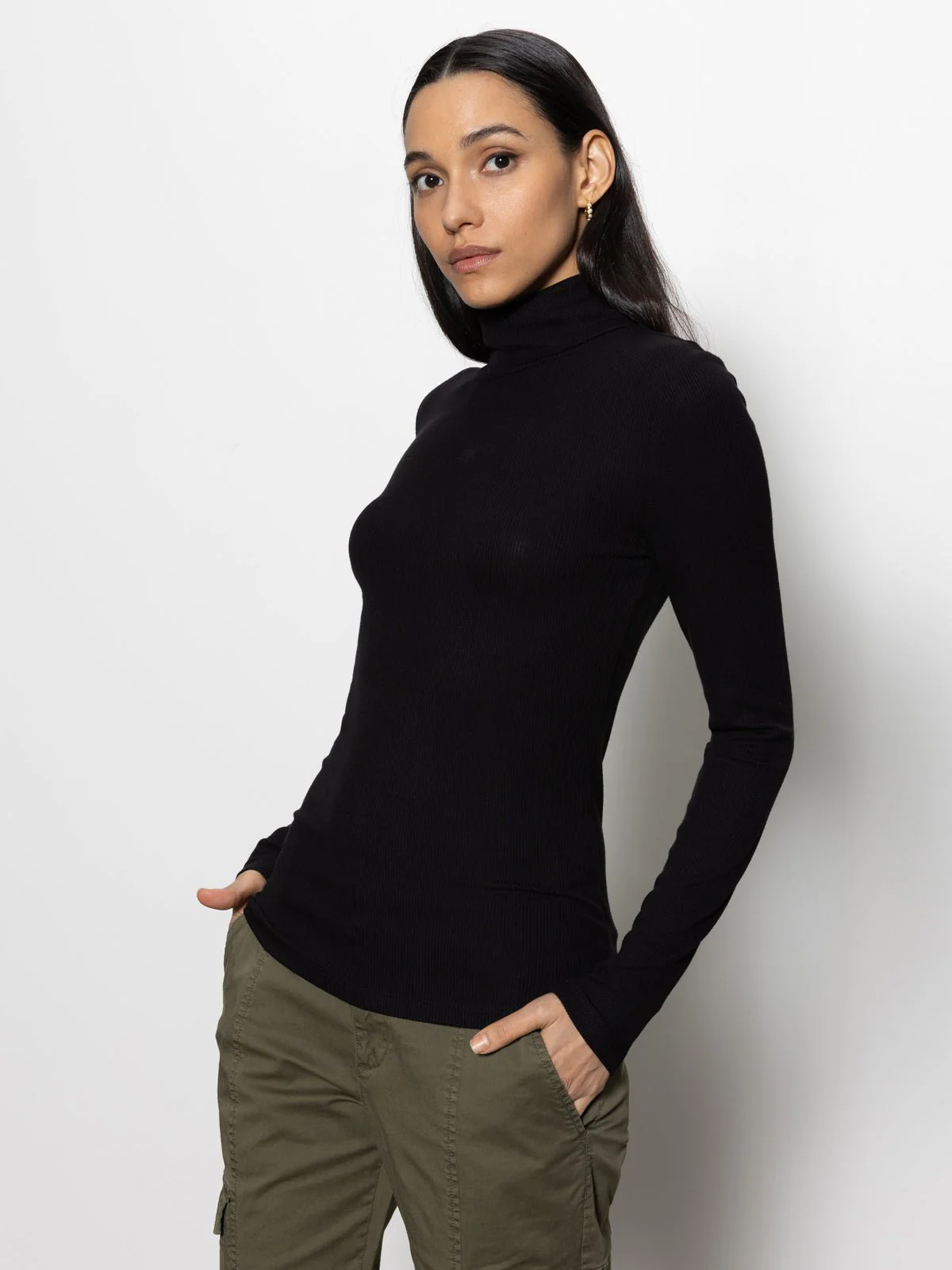Essential Turtleneck Top Black - Image 4