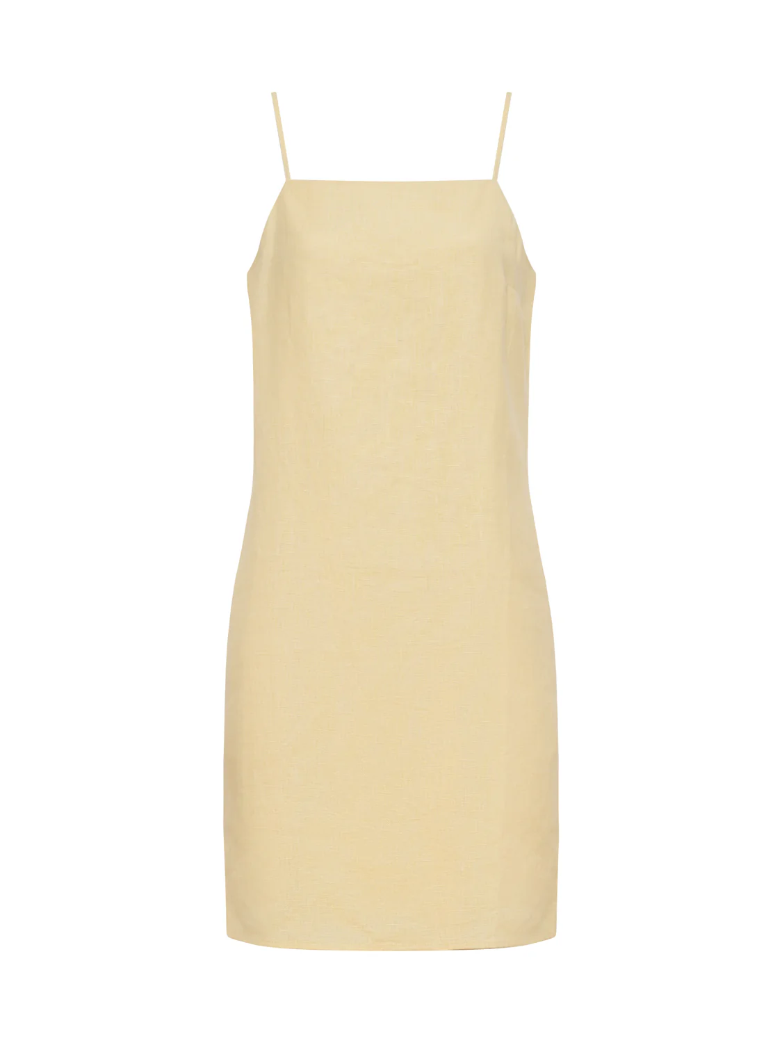 Hideaway Linen Tie Strap Dress Banana - Image 6