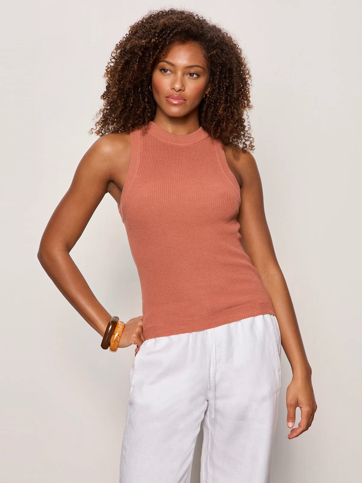 In The Mix Sweater Tank Ancient Clay - Image 4