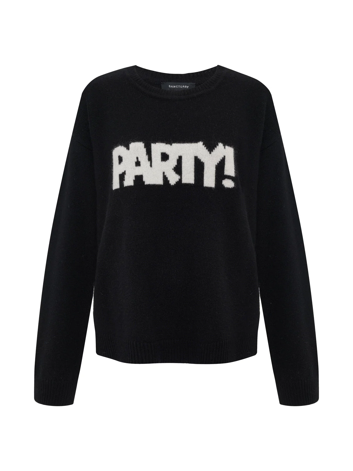 Life Of The Party Cashmere Sweater Black With Chalk - Image 6