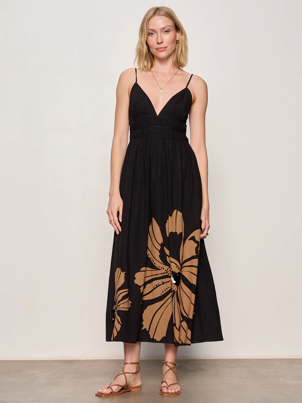 Mira Embellished Volume Dress Macro Lotus - Image 6