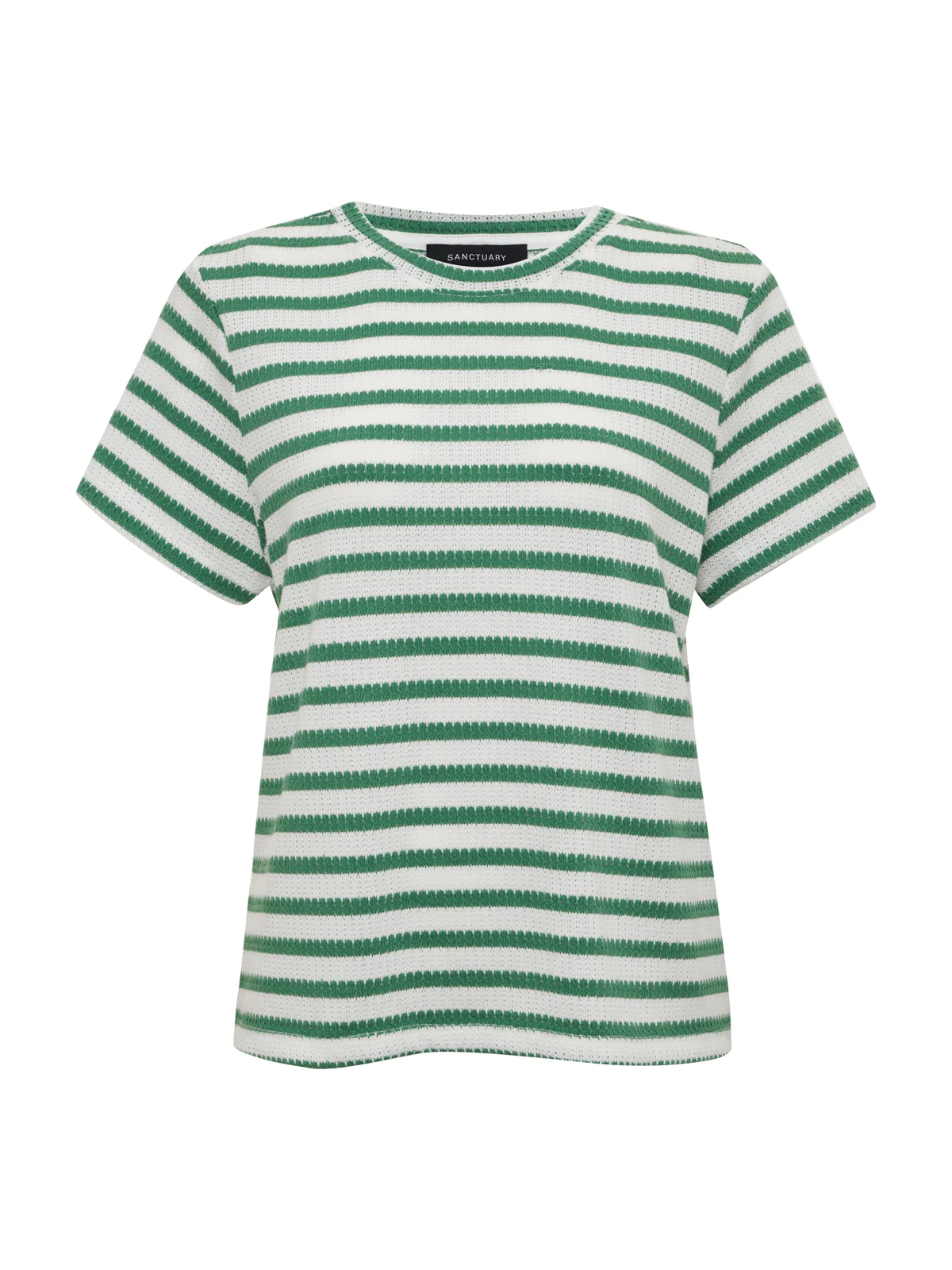 Perfect Textured Tee Chalk/Green Juice Strip Extended Sizing - Image 6