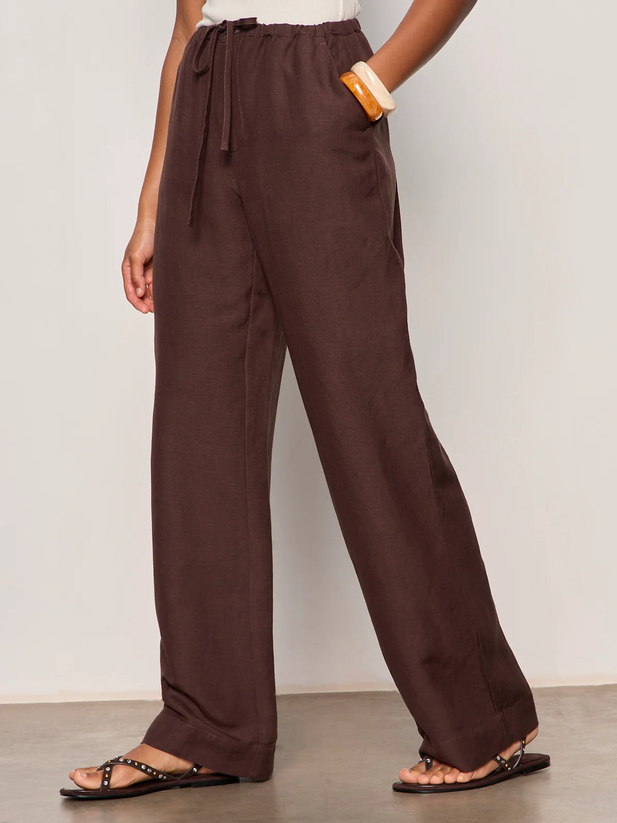 Shoreline Linen Pant Rich Soil - Image 3