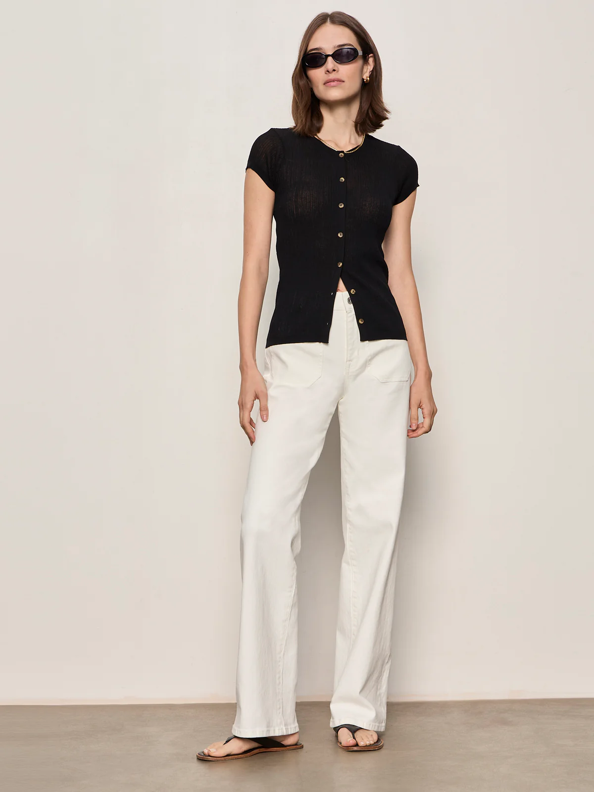 Soft Focus Ribbed Top Black - Image 5