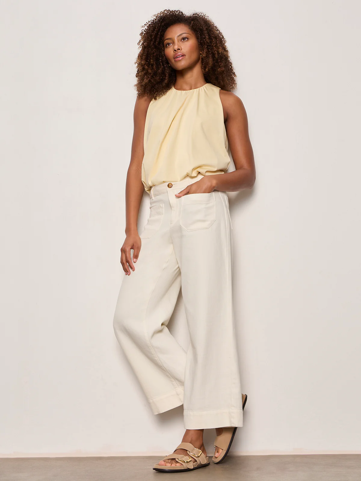 Soft Marine Wide Leg Crop Pant Collagen - Image 5
